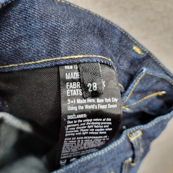 3X1 M4 STRAIGHT LEG JEANS, SIZE 28